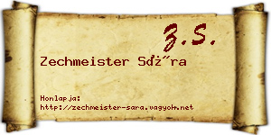 Zechmeister Sára névjegykártya