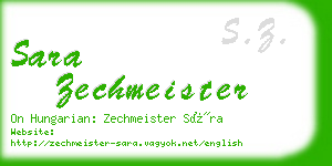 sara zechmeister business card